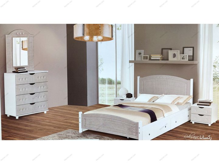 تخت خواب دو نفره چوبی مدل رکسانا