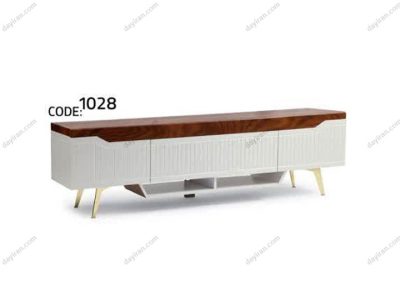 میز تلویزیون سفید طلایی مدل 1028