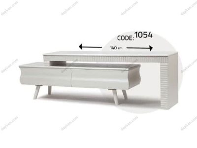 میز تلویزیون چوبی سفید مدل 1054